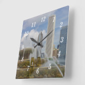 Bij Buckingham Fountain Wall Clock Vierkante Klok (Hoek)