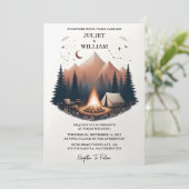 Bij Cabin Forest Wood Sky Tree Fire Camping Bruilo Kaart (Staand voorkant)