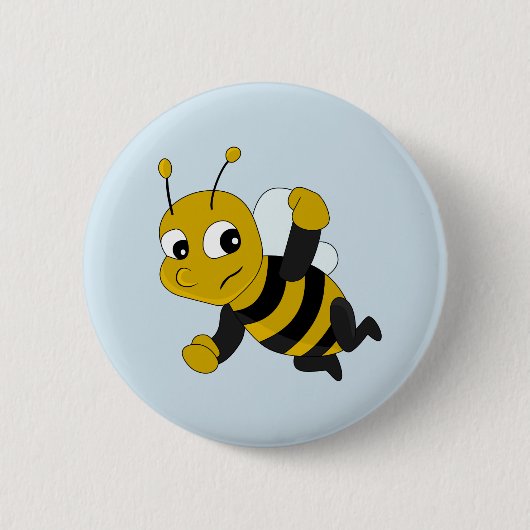 Bij-cartoonknop Ronde Button 5,7 Cm (Voorkant)