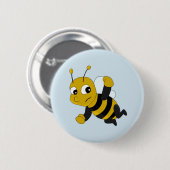 Bij-cartoonknop Ronde Button 5,7 Cm (Voorkant /achterkant)