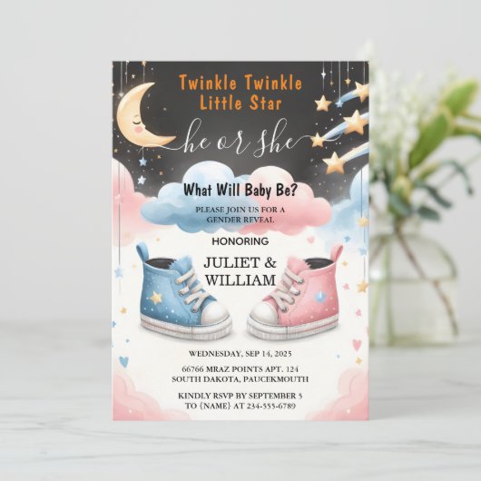 Bij Cloud Twinkle Twinkle Little Star Geslacht Rev Kaart (Staand voorkant)