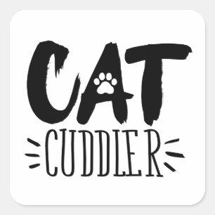 bij Cuddler Happy Cuddler esthetische kat Afbeeldi Vierkante Sticker