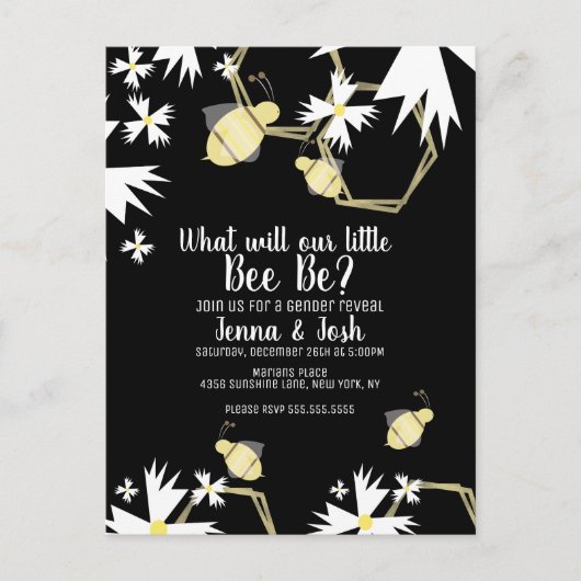 Bij Daisy en bloemengenderonthulling Briefkaart (Voorkant)