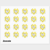 Bij dank je voor je aanwezigheid ronde sticker (Vel)