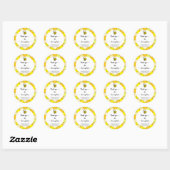 Bij dank je voor je aanwezigheid ronde sticker (Vel)