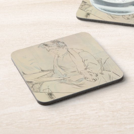 Bij de afkorting (potlood en inkt op papier) onderzetter (Linkerzijde)