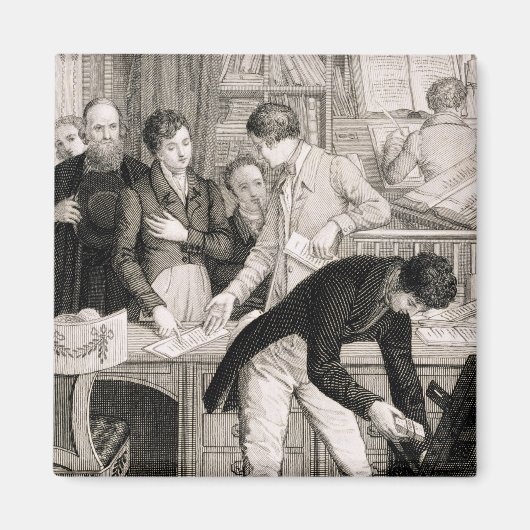 Bij de Bank, c.1800 (graving) Magneet (Voorkant)