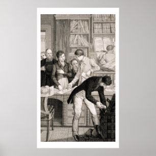 Bij de Bank, c.1800 (graving) Poster
