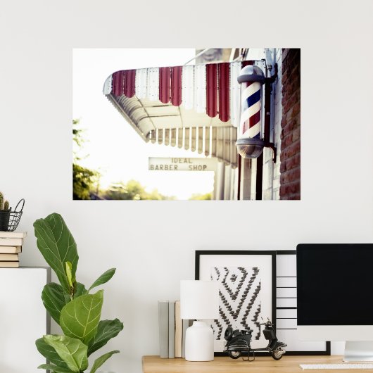 Bij de barberwinkel {poster} poster (Thuiskantoor)