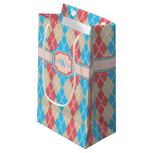Bij de Beach Argyle Gift Bag Klein Cadeauzakje (Voorkant Gekanteld)