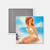 Bij de Beach Pin up Magneet (Voorkant / Achterkant)