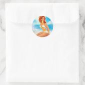 Bij de Beach Pin up Ronde Sticker (Tas)