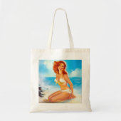 Bij de Beach Pin up Tote Bag (Voorkant)