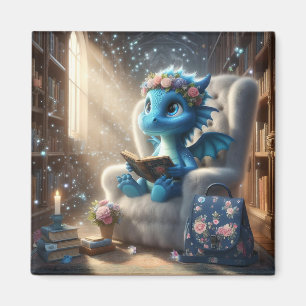 Bij de Bibliotheek - Blue Dragon Magnet