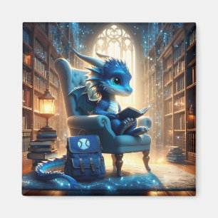 Bij de Bibliotheek - Blue Dragon Magnet