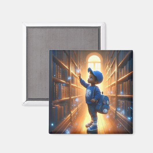 Bij de Bibliotheek - Blue Magnet (Voorkant / Achterkant)