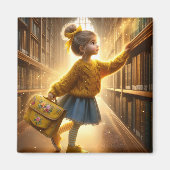 Bij de bibliotheek - Gele Magneet (Voorkant)