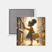 Bij de bibliotheek - Gele Magneet (Voorkant / Achterkant)