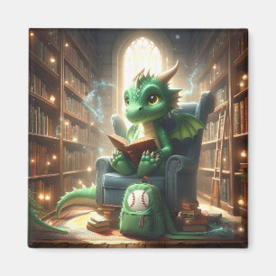 Bij de Bibliotheek - Green Dragon Magnet