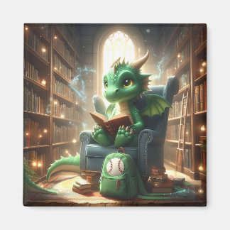 Bij de Bibliotheek - Green Dragon Magnet