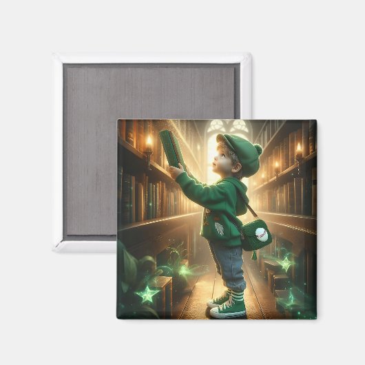 Bij de Bibliotheek - Green Magnet (Voorkant / Achterkant)