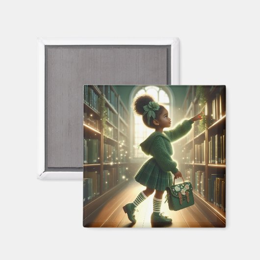 Bij de Bibliotheek - Green Magnet (Voorkant / Achterkant)