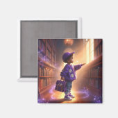 Bij de Bibliotheek - Paarse magneet (Voorkant / Achterkant)