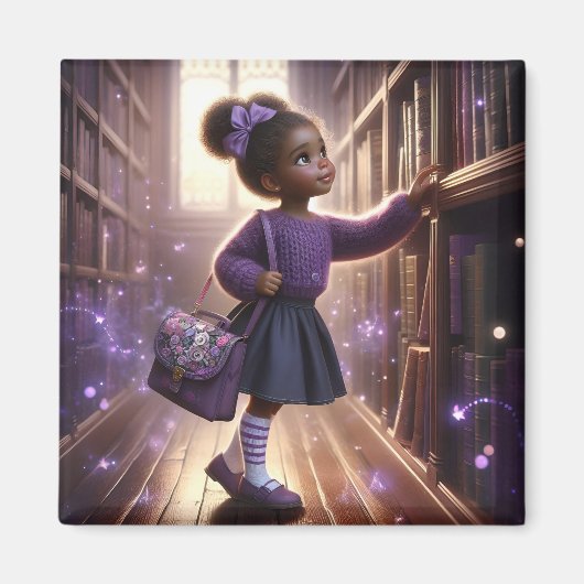 Bij de Bibliotheek - Paarse magneet (Voorkant)