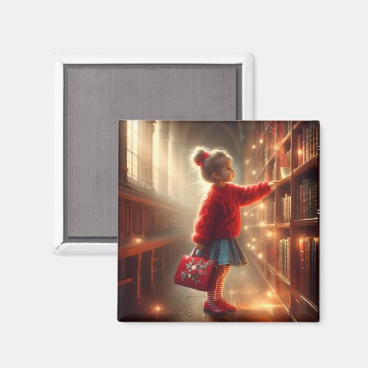 Bij de Bibliotheek - Rode Magneet (Voorkant / Achterkant)