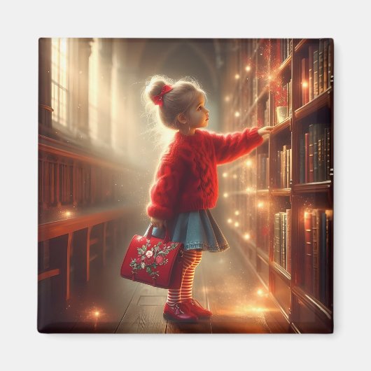 Bij de Bibliotheek - Rode Magneet (Voorkant)