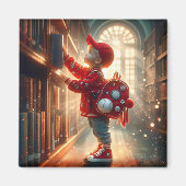 Bij de Bibliotheek - Rode Magneet (Voorkant)