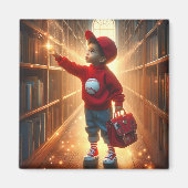 Bij de Bibliotheek - Rode Magneet (Voorkant)