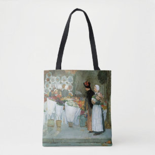 Bij de bloemist door Childe Hassam, Vintage Fine A Tote Bag
