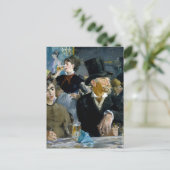 Bij de Cafe door Manet Impressionist Painting Briefkaart (Staand voorkant)