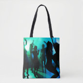 Bij de Club Silhouette Blue Green Tote Bag (Voorkant)