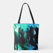 Bij de Club Silhouette Blue Green Tote Bag (Achterkant)