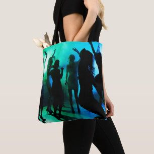 Bij de Club Silhouette Blue Green Tote Bag