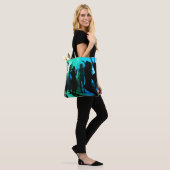 Bij de Club Silhouette Blue Green Tote Bag (Op model)