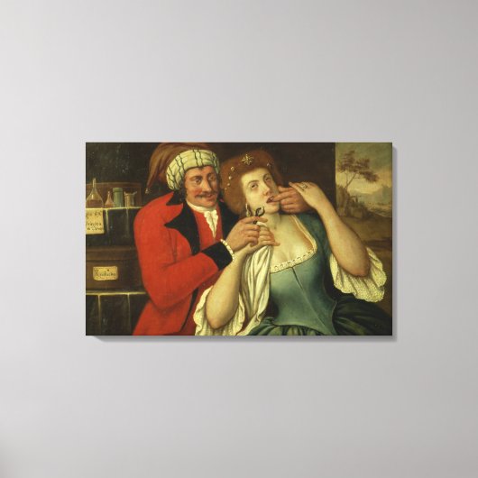 Bij de Dentist (olie op canvas) Canvas Afdruk (Voorkant)