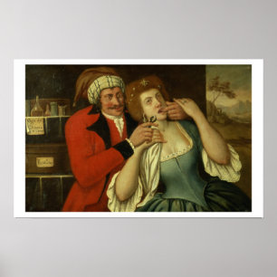 Bij de Dentist (olie op canvas) Poster