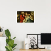Bij de Dentist (olie op canvas) Poster (Thuiskantoor)
