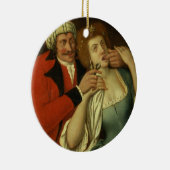 Bij de Dentist (olie op doek) Keramisch Ornament (Rechts)