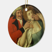 Bij de Dentist (olie op doek) Keramisch Ornament (Links)