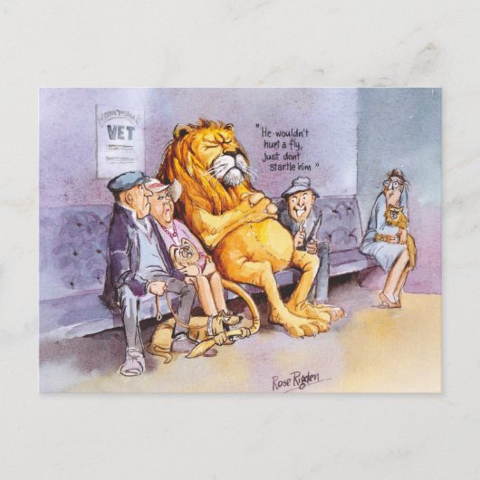 Bij de dierenarts briefkaart (Voorkant)