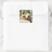 Bij de Edouard Manet van vader Lathuille Vierkante Sticker (Tas)