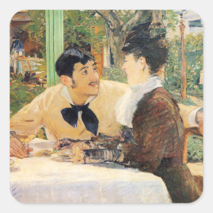 Bij de Edouard Manet van vader Lathuille Vierkante Sticker