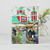 Bij de Fair, mooi kunstschilderij van Boris Kustod Kaart (Staand voorkant)