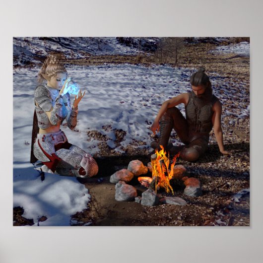 Bij de Fire Fantasy Poster Print (Voorkant)