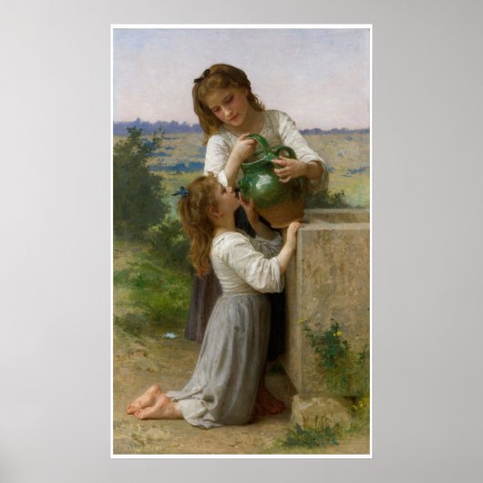 Bij de fontein William-Adolphe Bouguereau Poster (Voorkant)