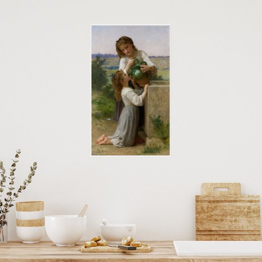 Bij de fontein William-Adolphe Bouguereau Poster (Keuken)